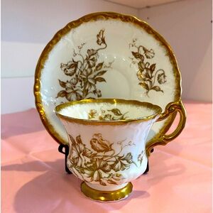 Paragon Bone China Teacup and Saucer in the Pattern “Golden Glory”